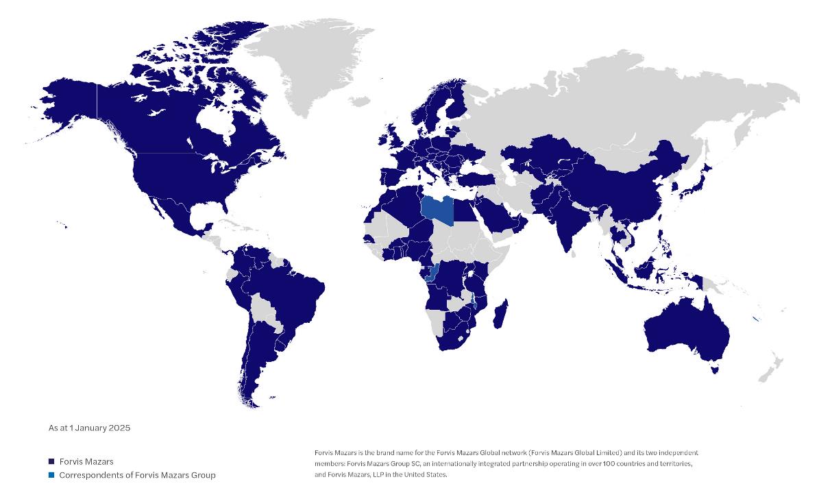 World map showing global presence